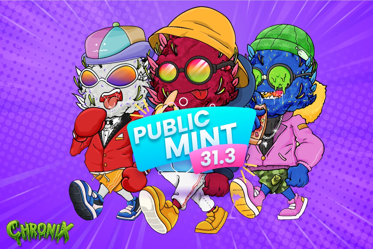 6 Day till mint 🥳🥳🥳

We can't get more excited and we want to celebrate all day everyday till mint day 🍾🎊

5x WL Giveaway!

1. RT, Like &amp; Follow <a href="/Chronix_NFT/">Chronix | #BUDFEST</a> 
2. Tag 3 friends
3. Join discord.gg/Chronix

Winners in 24 hours 🏆⚡️

#NFTCommunity #NFTGame #NFTGiveaway