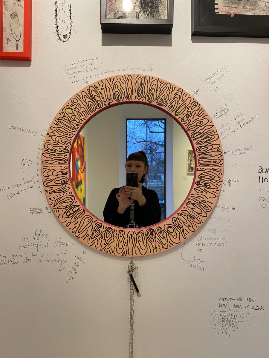 RE-knowing your body, the magnificent structure that it is, tissues, muscles, water, blood, is to see eroticism at its best. I invited many women to write their names on these vulvas painted on the mirror. Each woman wrote her name on the vulva most similar to theirs. <a href="/annuee/">ann wijangco-bondoc</a>