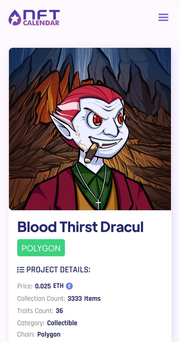 We are glad to announce 🔥BTDracul's listed on #opensea 🔥
opensea.io/collection/blo…

🩸Mint tomorrow🩸

As we promised our Holders, be ready for benefits 💰

New chapter of BTD , New collaborations, New project.....🔥🔥🚀

#Nft #NFTdrops
#NFTartists #NFTCommunity #NFTGiveaway