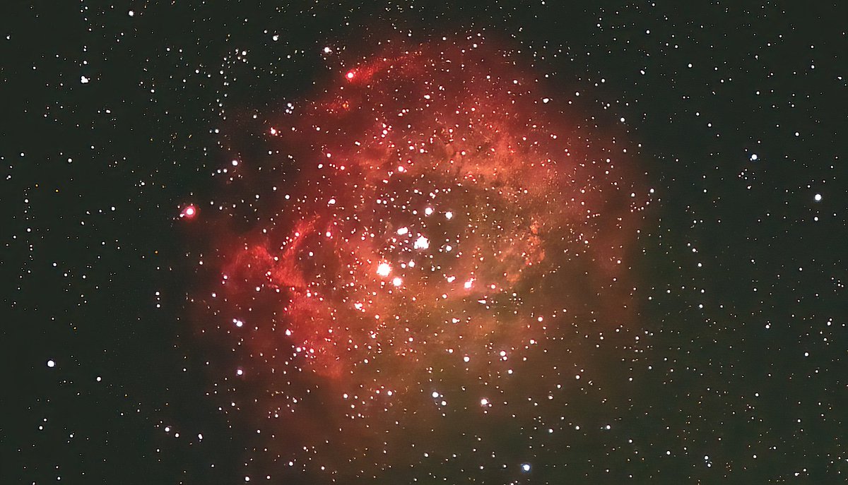 雲が切れた隙にバラ星雲🌹
微動雲台のネジを締め直したら縞ノイズ軽減したけど少し残ってる。
もしかしたら前回から試用してるSHARPCAPのディザーかも…🦆 