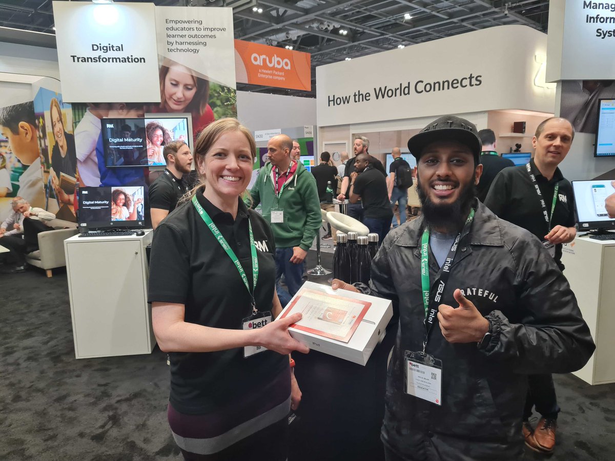 RM__Technology's tweet photo. Adil, collecting his prize from RM's @RMMelanieT after winning yesterday's draw🙂Enjoy Adil! If you'd like to stand a chance to win, visit us and complete an entry form - winner will be announced at 4:30pm today on Twitter! #winner #RMatBett https://t.co/pZrLi469g7
