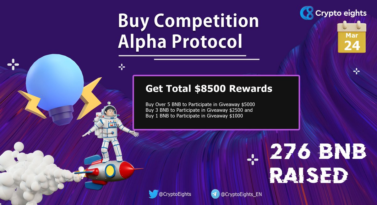 CryptoEights's tweet image. 🔹Join Buy Competition @AlphaProt to win $8500 Rewards 

Be sure to buy $APE on @pinkecosystem currently their raise 276 #BNB and still have time to growth 
✅pinksale.finance/#/launchpad/0x…

#AIRDROP #GIVEAWAY #BOUNTY #BSCGEM #FAIRLAUNCH