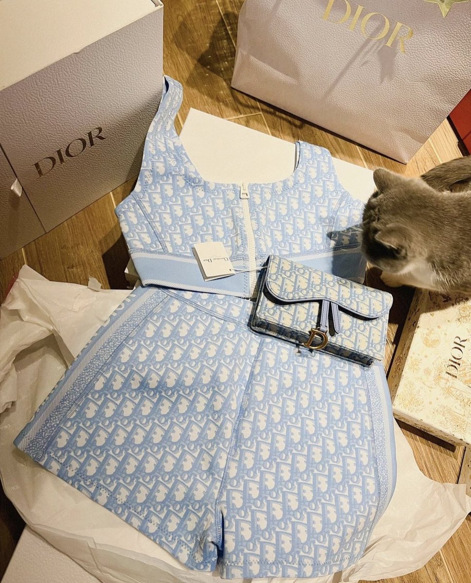 bottegalolita's tweet photo. Dior baby blue monogram set https://t.co/ZzIriqdFrN
