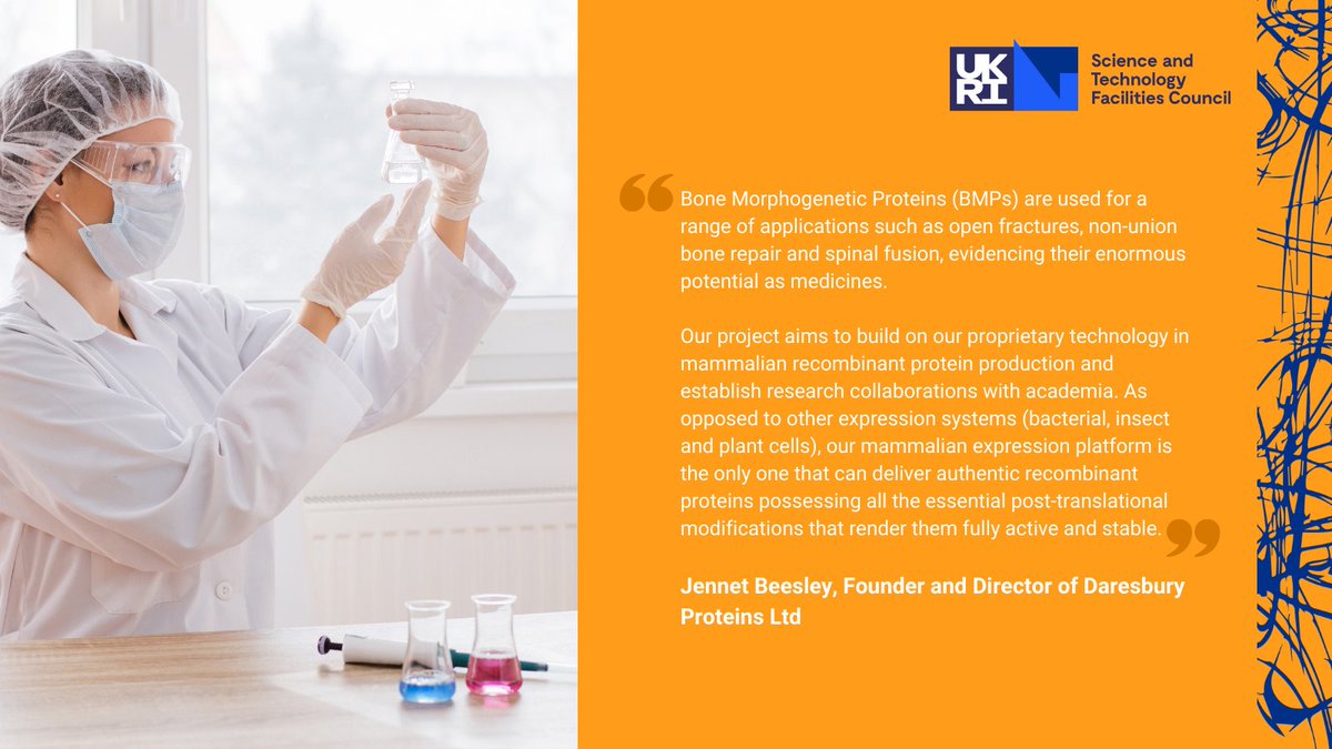 STFC_B2B's tweet photo. As part of this year's round of Cross-Cluster Proof of Concept funding, @Daresburyprot are exploring regenerative medicine.

Aiming to build on its proprietary technology &amp; research collaborations with academia.

List of projects➡https://t.co/RkSCYHFuiv

#ConnectingCapabilities https://t.co/e1ImJtvXTh