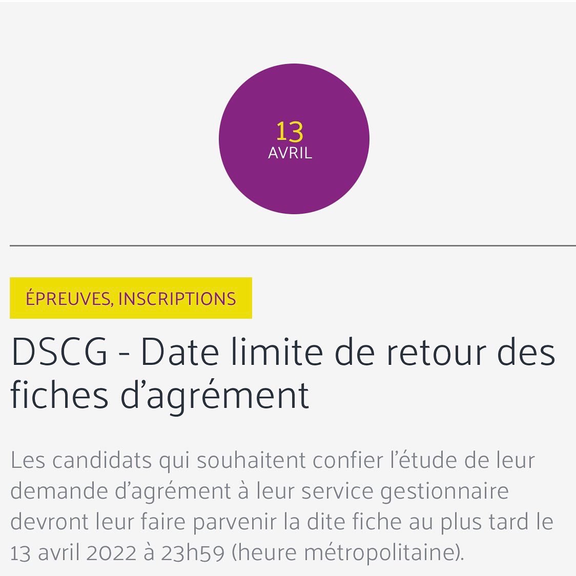 anedcs's tweet photo. 🚨DSCG 2022 - UE 7🚨

La date approche !

Retrouvez quelques informations concernant la fiche d’agrément du #dscg #dscg2022 !

https://t.co/pf13EYv4zr

Nous souhaitons bon courage à l’ensemble des candidats 🍀 https://t.co/uzyiIA0IFS