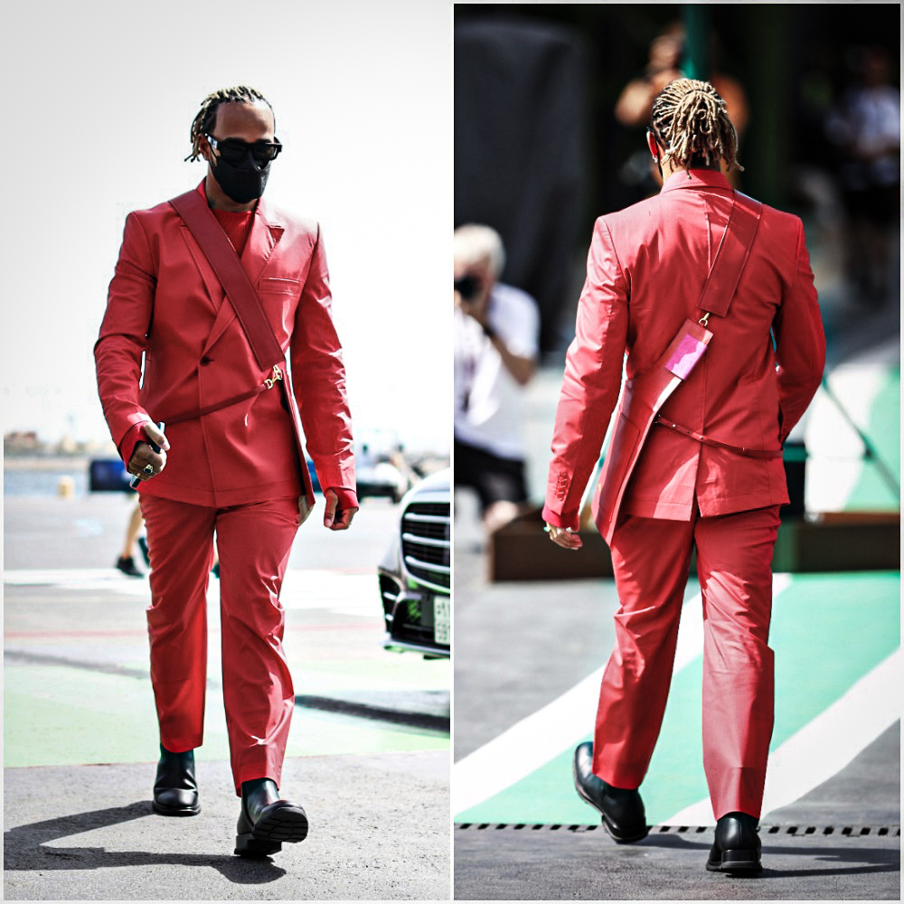 ESPNF1's tweet photo. Lewis' arrival outfits remain undefeated 💧 https://t.co/IsbIBzUHAt