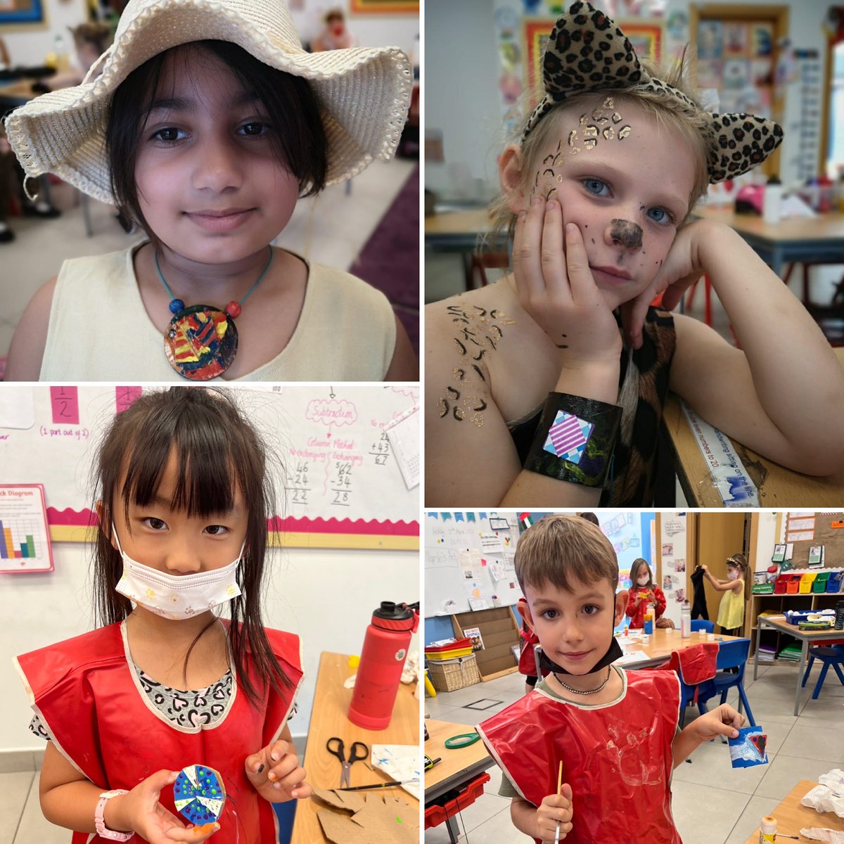 KCD_Year2's tweet photo. Sustainable African jewellery making 🇿🇦, drumming 🪘, project sharing and some ‘Che Che Kule’ singing 🎶 - what a day! @KentCollegeDXB https://t.co/u1W6rm2kFz