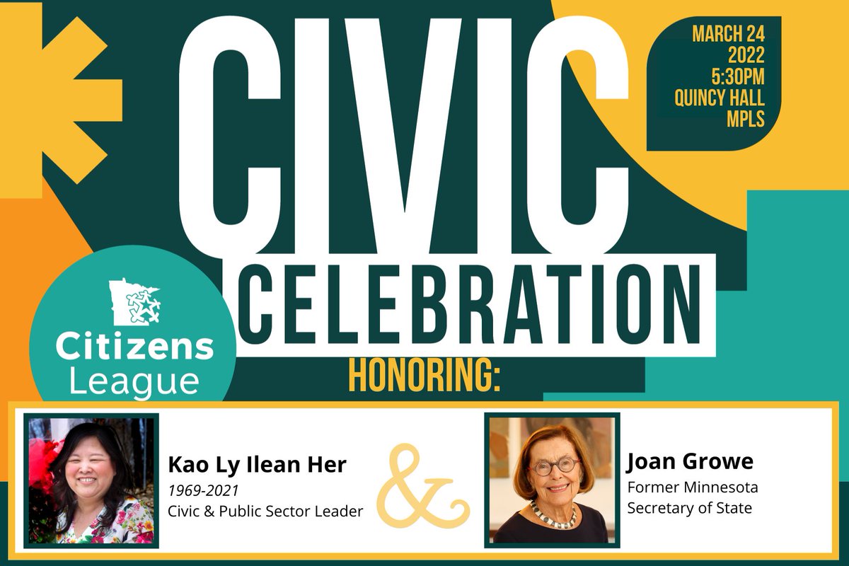 CitizensLeague's tweet photo. Tonight's the night! Can't wait to welcome all, in person and virtually, to our #CivicCelebration! https://t.co/3XX2MkHwew https://t.co/Zv5T8EsFcV