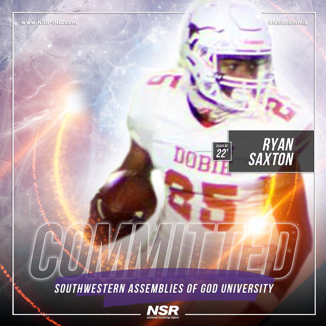 🚨#CommitmentAlert🚨
Congrats to #NSRFOOTball <a href="/V__LONERYAN/">Ryan Saxton</a>

🎓: 2022
🌎: Houston, Texas
🏫: J Frank Dobie
✅: to @sagu !👍 🏈
👤: <a href="/FondawRoy/">Roy Fondaw - NSR</a>
🖥: buff.ly/3L6oIJS
#NSRcommit
#RyanSaxtonNSR