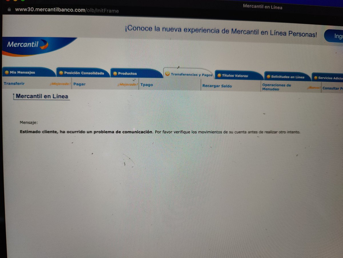 leo_evs's tweet photo. @MercantilBanco es un poco incomodo que tengo más de 48 horas intentando hacer una transferencia que es de carácter urgente y la página del banco no funciona, les agradezco si me pueden ayudar https://t.co/Bak2ceNp8F