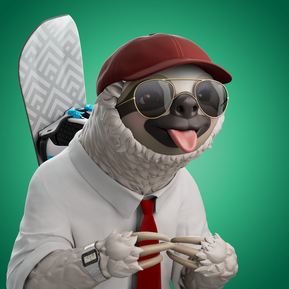 KipSMadden's tweet photo. Now I'm part of the @SlowMoSlothClub with two females (rare) and two males! Come check out this fully dox'd team that has worked for Disney, Netflix and Riot! #Minting  #nftart #NFTCommunity #opensea #Ethereum #digitalart #dope  #3d https://t.co/UDJ2Z07qQN