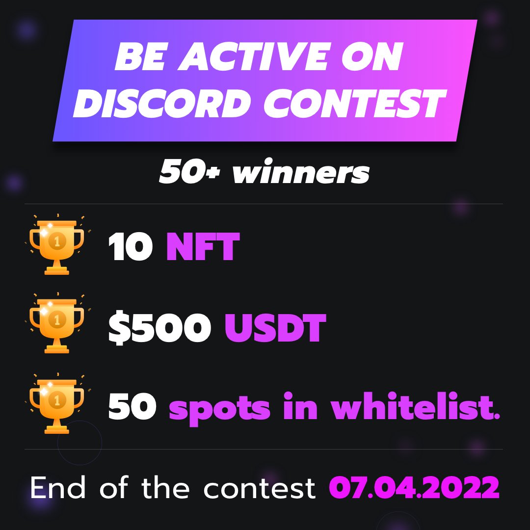 Boar_War_NFT's tweet photo. 🐗 Be active on discord contest

🏆10 Boar NFT
🏆500 USDT
🏆50 Whitelist spots

✅ Follow https://t.co/6N4z47gJxs
✅ RT &amp; like
✅ Be an active and helpful

💰 53 lucky winners will get the prizes
🥇 Winners will be announced in discord

#NFTGiveaway #NFTCommunity #NFT https://t.co/tjEvk3SQqN