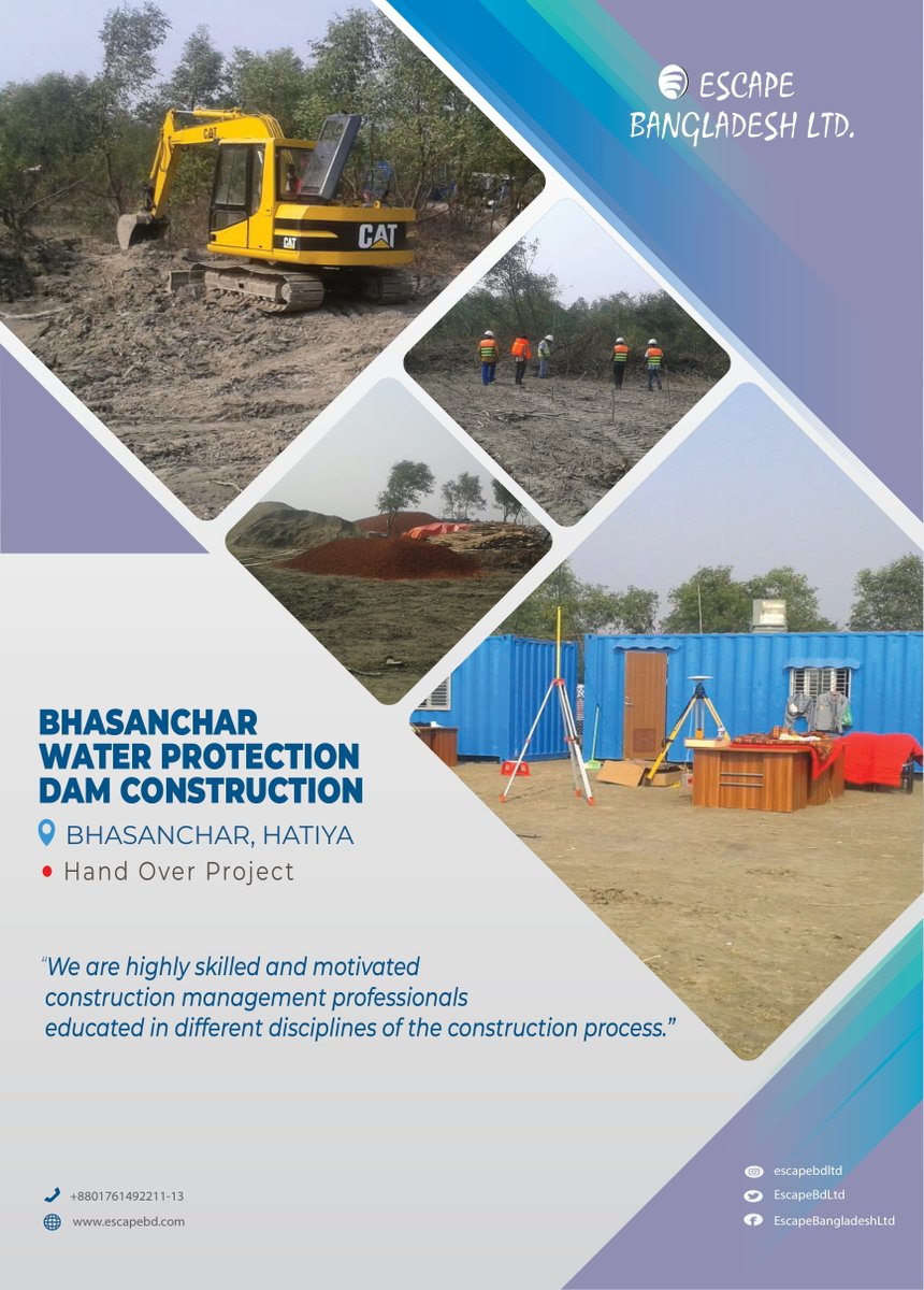 EscapeBdLtd's tweet photo. Project: BHASANCHAR WATER PROTECTION DAM CONSTRUCTION,
Location: Bhasanchar, Hatiya,
Status: Handed Over Successfully. 

Contact Us:
Mobile: +8801761492211-13
WhatsApp: +8801761 49 22 12
Email: contact@escapebd.com
Website: https://t.co/0h6igVIgFq

#bangladesh #chattogram #dhaka https://t.co/acAR0OGpZo