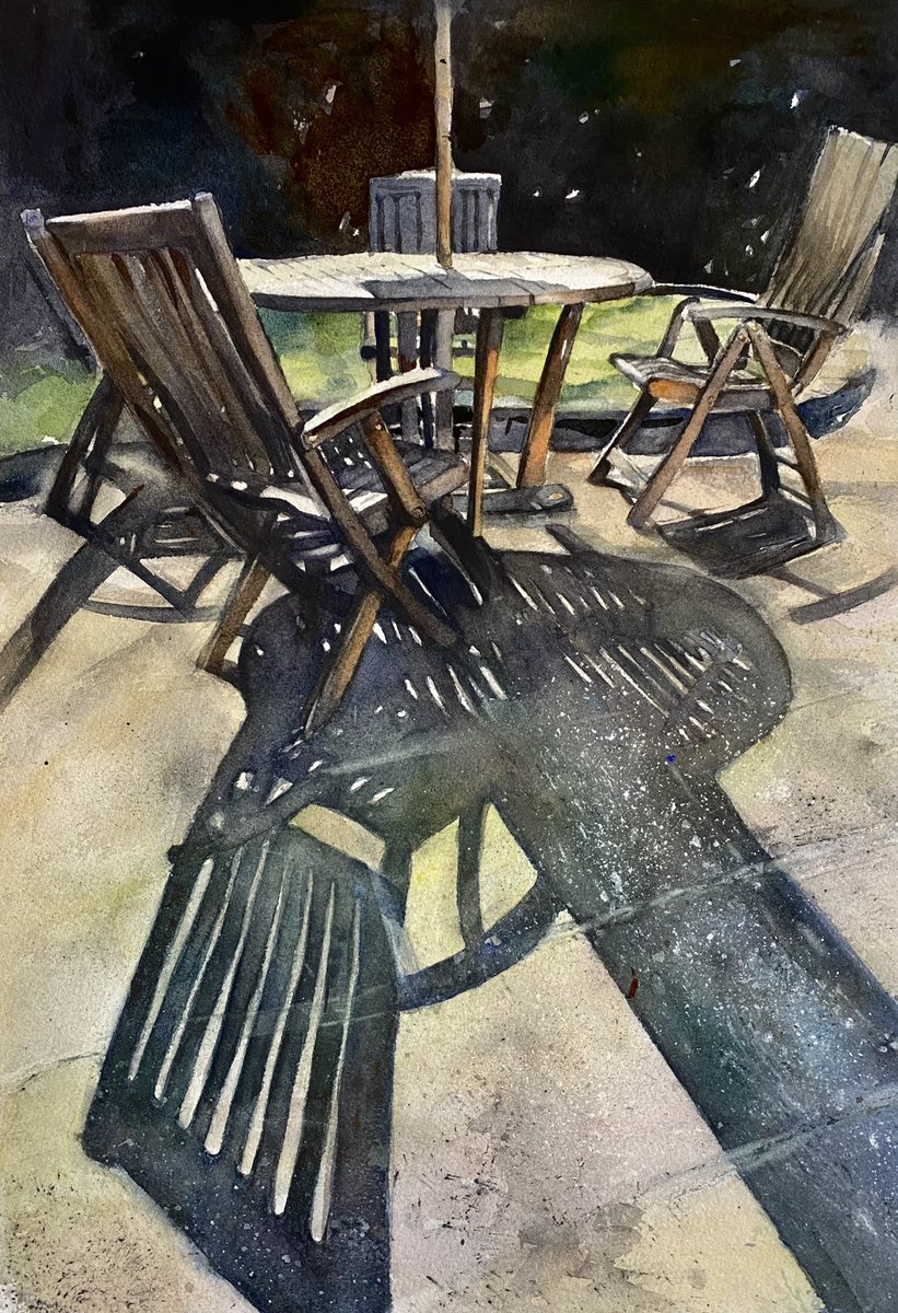 dmboanasartidt's tweet photo. Having a big sort out of heaps of old work. I thought this was worthy of some more work. Another half imperial sized watercolour. https://t.co/E7gUisCHET