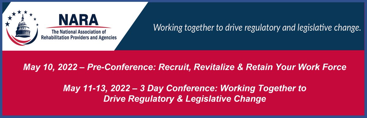 We Look Forward to Seeing YOU at the NARA Spring Conference May 10 - 13 in Washington DC! If you are an Executive, Director or Manager in the Therapy Industry you need to be there! - mailchi.mp/naranet/are-yo…