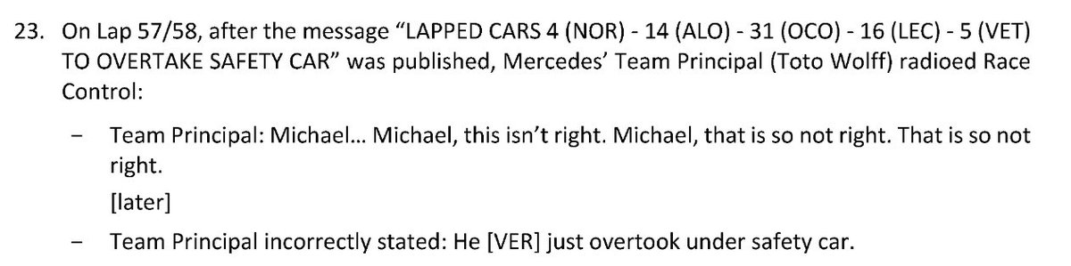 GayCars's tweet photo. Interesting editorial on the #AbuDhabiGP @fia report that Toto 'incorrectly stated' when the stewards concluded that MV did pass LH but decided to dismiss the protest https://t.co/9gu2xWLX1y