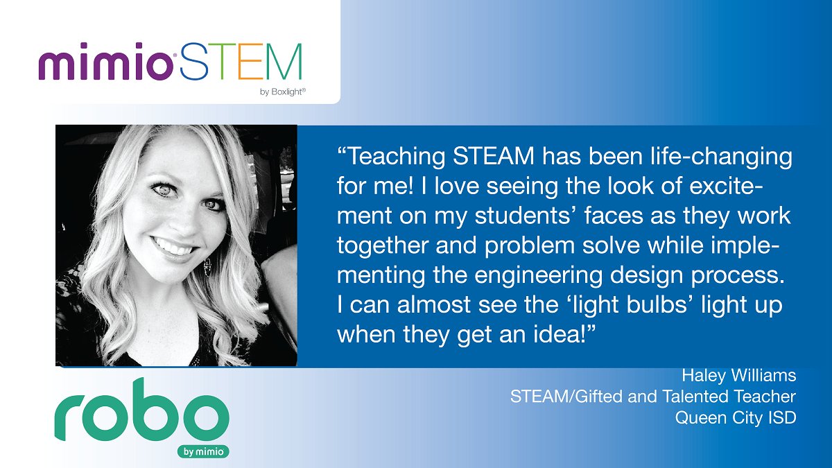 'Teaching #STEAM has been life-changing for me!' - Haley Williams. Thinking about adding more #STEMactivities? Check out a few #STEM for education blogs: hubs.la/Q016F7__0 #STEMedu #STEAMedu #3Dprinter #3Dprinting @ROBO3D @boxlightinc