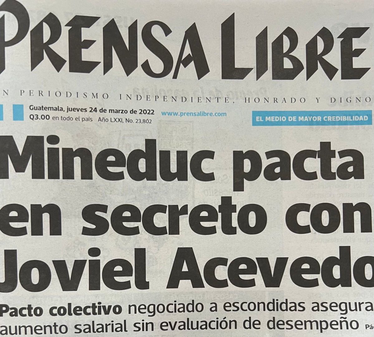 Dos años perdidos de clases en los que MINEDUC no se preparó para un regreso a clases seguro, no hay agua, no hay infraestructura mínima en los establecimientos educativos, pero sí hay tiempo para pactos oscuros con el corrupto sindicato que dirige Acevedo.
