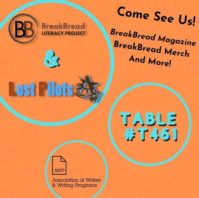 Jamielynwrites's tweet photo. Tomorrow from 2:30-3:30 PM, join me, @breakbreadproj and Lost Pilots Lit in Booth # 1461 for some merch, book signing and more! ✒️🤩
#AWP22 #BreakBreadproject #Township #LostPilots #bookevent #litmag #litjournal https://t.co/g8QtvKMMoW
