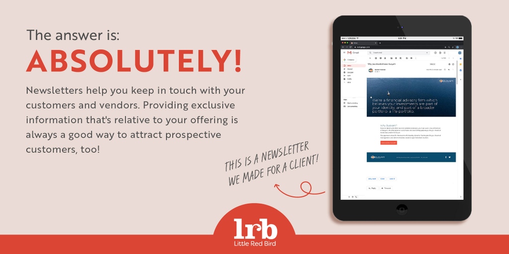 LilRedBirds's tweet photo. Should your business have a newsletter? 🤔 The answer is: Absolutely! 

A newsletter is a good way to keep in touch with your customers on a regular basis and provide them with exclusive content. 

If you need help, visit https://t.co/r4sibqG3ai to get started! https://t.co/3tBplJTZvt