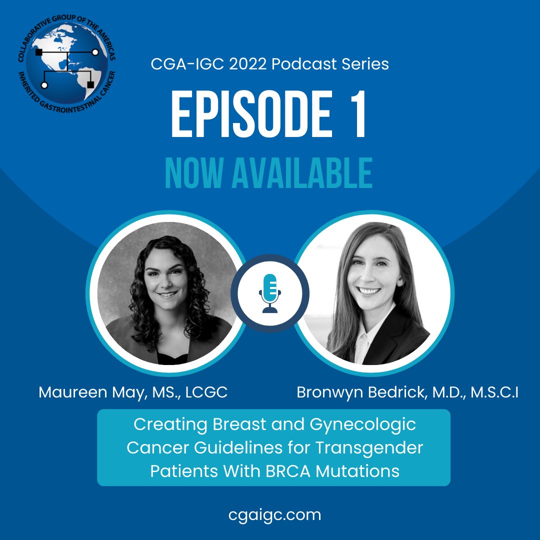 📢 Our first podcast for 2022 is now available. ▶️ Listen to Maureen May and <a href="/BronwynBedrick/">Bronwyn Bedrick</a> discussing the article “Creating #Breast and #GynecologicCancer Guidelines for Transgender Patients with BRCA Mutations”. Head over to tinyurl.com/2p98k98s
