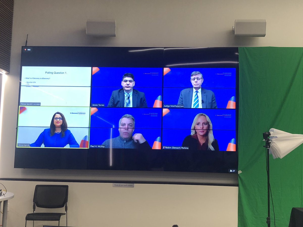 suzaclark's tweet photo. #UFediscovery kicked off today with a keynote fireside chat with Amy Sellars &amp; @georgesocha &amp; continues with power searching @UFLaw https://t.co/yHyKBFG8l6