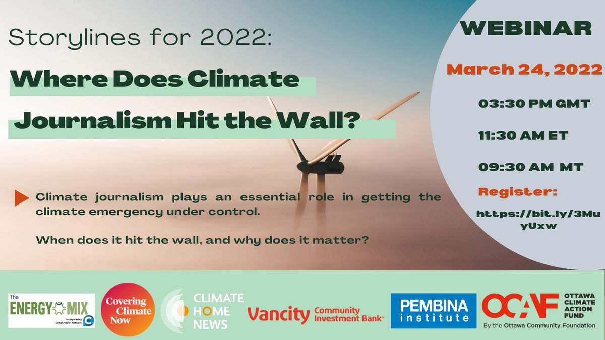 Climate journalism plays a big role in getting the climate emergency under control, but it often hits a wall. Discover practical solutions for media and community practitioners alike on March 24, 2022. 
Register now 👉bit.ly/3MuyUxw 
#Storylines2022