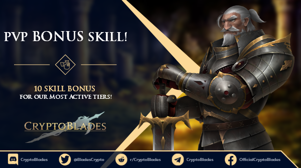 CryptoBlades's tweet photo. 🪙There is 10 BONUS #SKILL in all of our most active tiers on EACH CHAIN as part of our PVP launch!

🏆This is added to all the rewards collected for the final season prize! 

🔥Join one of these arenas and fight for your place on the leaderboard! 🥇

#CryptoBlades #Crypto #KING https://t.co/yYyDPFmLGv
