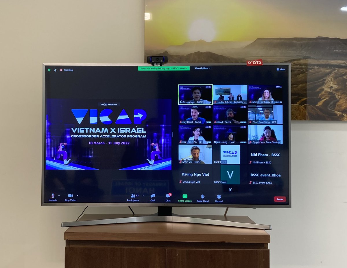 NadavEshcar's tweet photo. #VICAP Vietnam Israel Crossborder Accelerator Program 🇻🇳🇮🇱 is finally launched! Great project with #HCM_City to develop a joint #acceleration process for #startups. Registration is still open. Good luck! @Tech7IL #BSSC @IsraEconomy https://t.co/voVpFv4jMm
