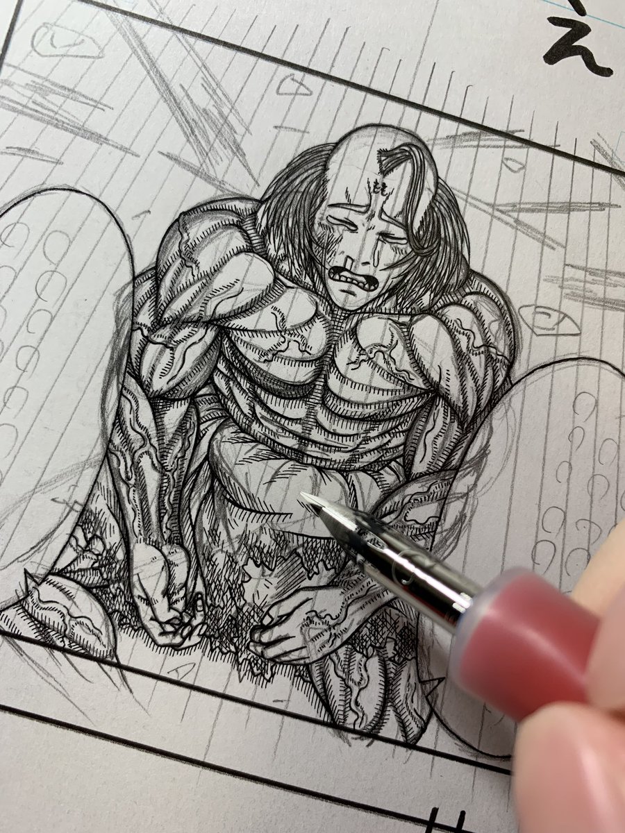 ペン先を変えたばっかだと細い線が描けるから、ついつい描き込み過ぎちゃうんだよね。 