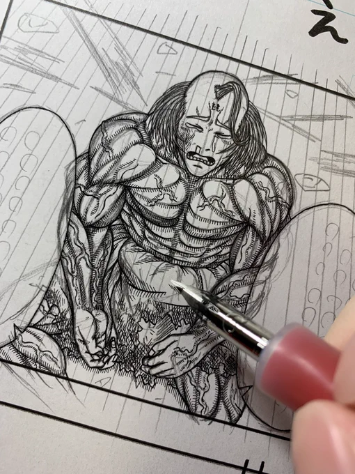 ペン先を変えたばっかだと細い線が描けるから、ついつい描き込み過ぎちゃうんだよね。 