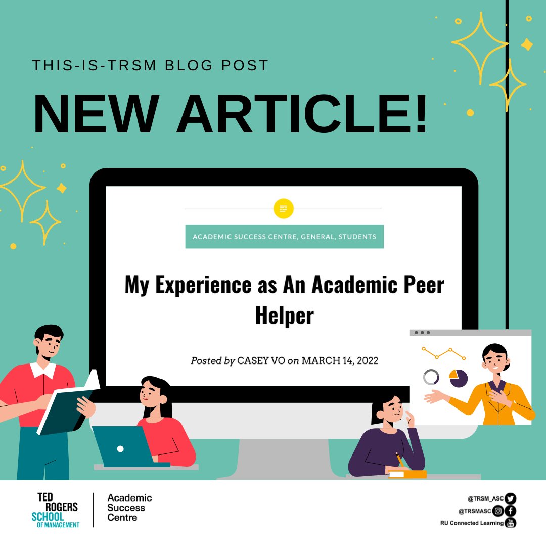 "Becoming an Academic Peer Helper at the ASC is my best decision in university so far. It helps me develop essential skills, gain valuable knowledge, get to know new people, expand my network and motivates me in my academic and career journey." - Casey Vo
bit.ly/3u5O8Rc