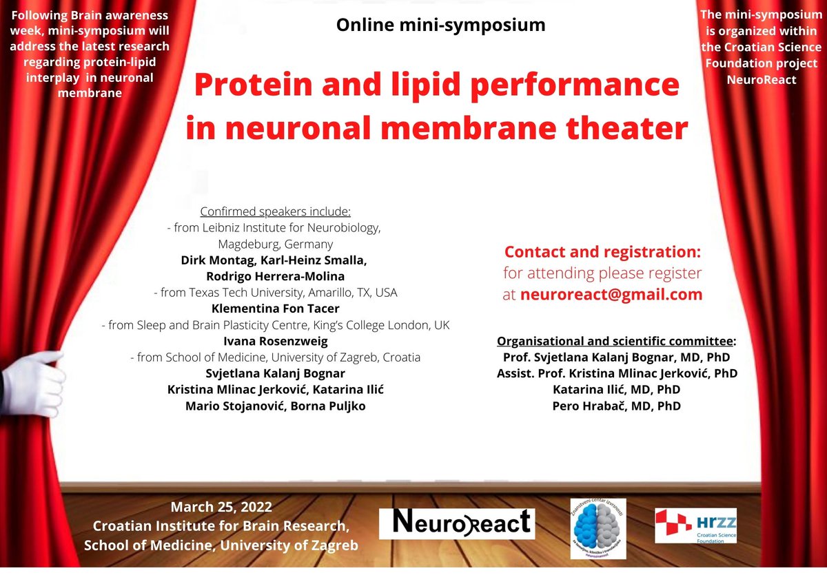 Please join us at the final project conference for the #NeuroReact project #hrzz #hrzzscience #gangliosides #neuroplastin @hrzz_science