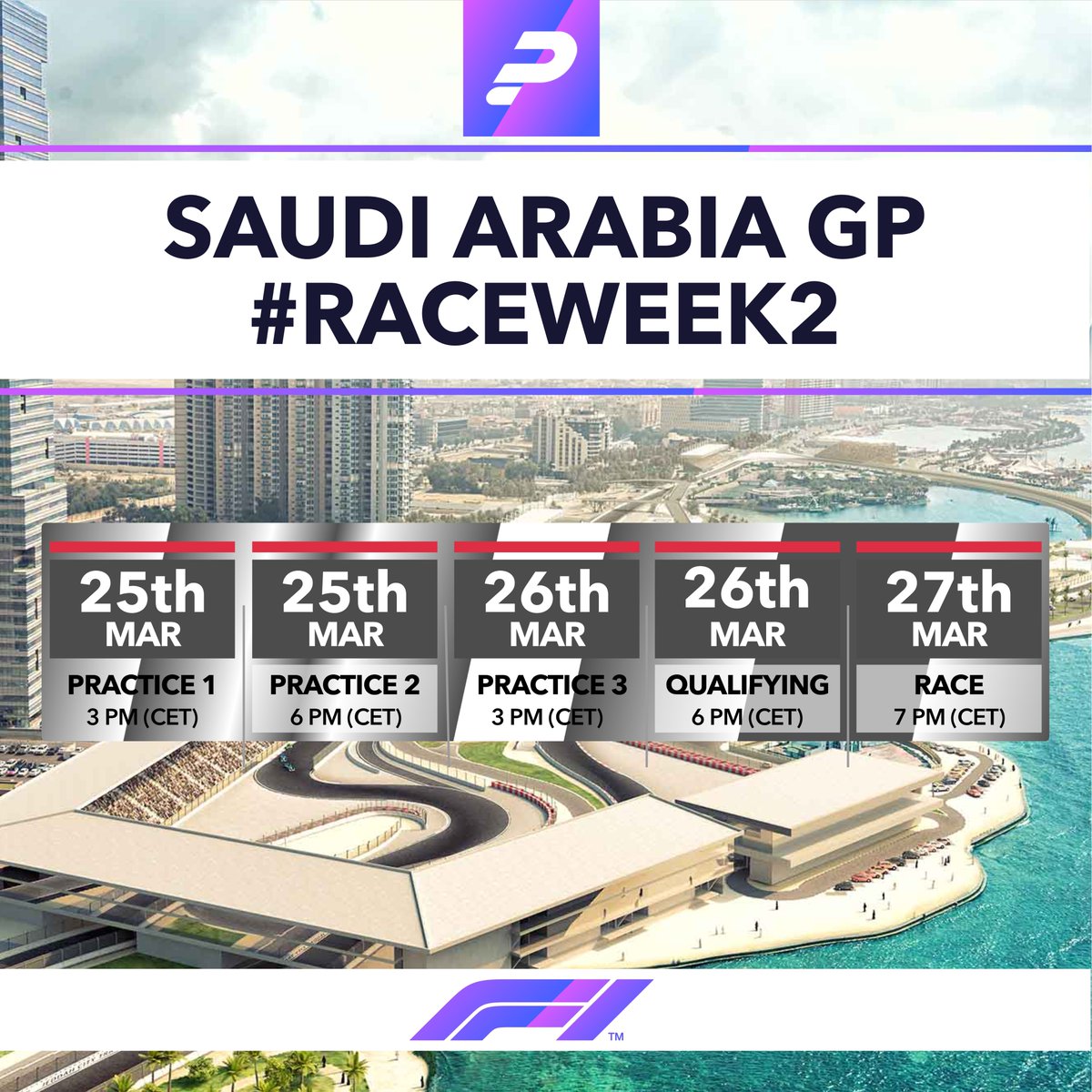 Schedule for the #SaudiArabianGP 👇

#F1 #Formula1 #Racing #sports