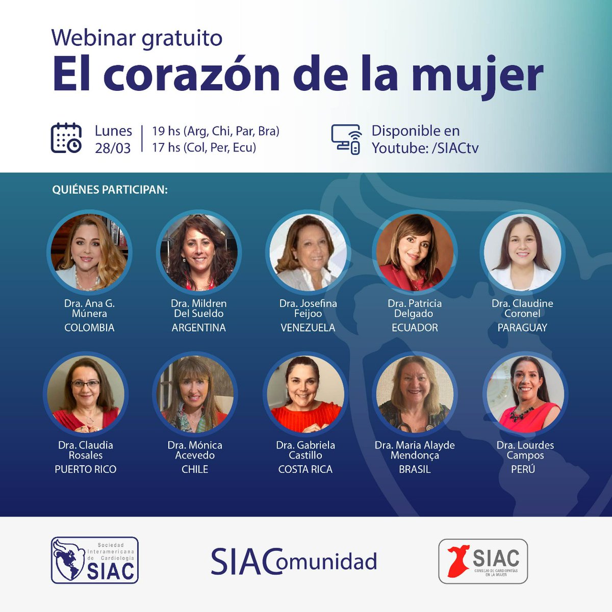 Llega el webinar gratuito “El corazón de la mujer”: conoce más sobre enfermedades cardiovasculares en la mujer junto a las doctoras <a href="/AnaGMuneraE/">Ana G. Múnera Echeverri</a> <a href="/Mdelsueldo/">Mildren del Sueldo</a> Josefina Feijóo <a href="/patriciaiecor/">Patricia Delgado de Vargas</a> <a href="/claucor82/">Claudine Coronel</a> Claudia Rosales, Mónica Acevedo, <a href="/gcastillocr/">Gabriela Castillo</a>, Alayde Rivera y <a href="/dralulacampos/">Lourdes Campos</a>