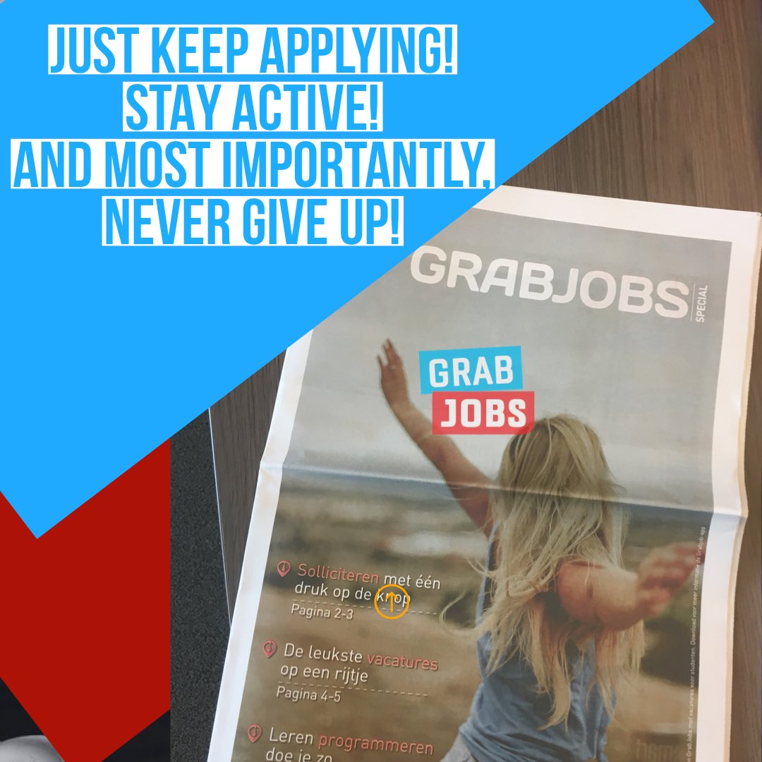 GrabJobsNL's tweet photo. Mobile has made looking for jobs easier. Yes, we all know that but did you know:
1. 41% of #job seekers search for jobs while in bed
2. 38% search during their commute
3. 30% search for new jobs while at #work
4. 18% search for #jobs from a restroom (Source: Audvisor) https://t.co/pgOiinB2zF