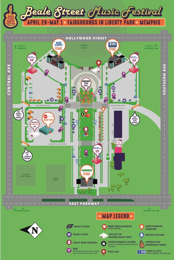 Beale Street Music Festival map