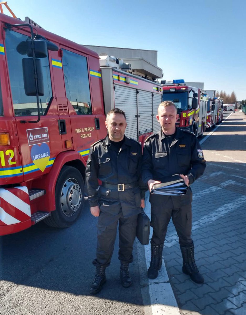 Today the Polish fire service handed over our 18 fire and rescue vehicles and essential equipment to Ukrainian fire fighters 🚒🇺🇦❤️ We are so proud of the part we played in this, thank you to all our project partners <a href="/NFCC_FireChiefs/">National Fire Chiefs Council</a> <a href="/FireIndustry/">FIA</a> <a href="/FIAFdn/">FIA Foundation</a> <a href="/EASSTransport/">EASST</a> <a href="/Angloco/">Angloco</a>