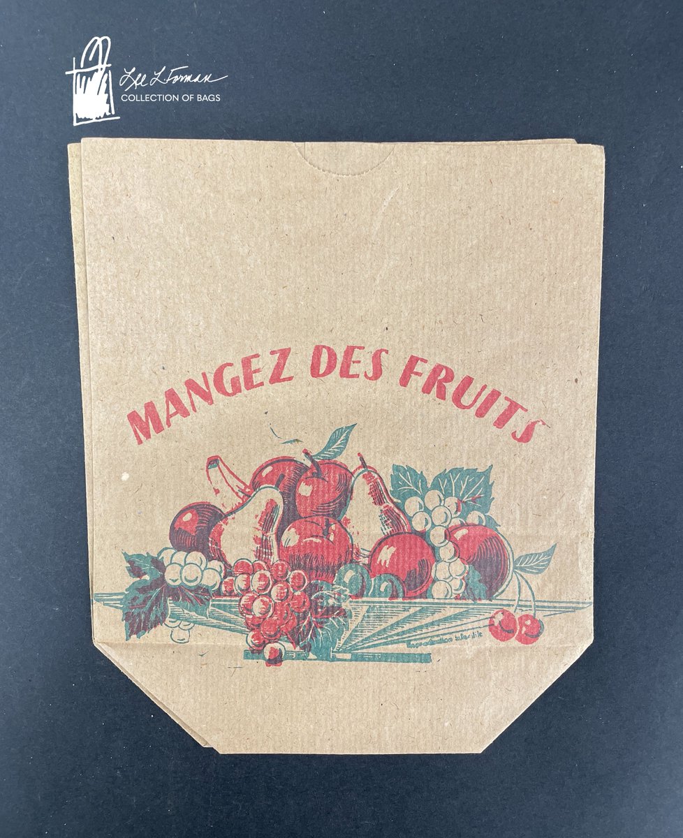 85/365: There are seven copies of this bag in the Lee L. Forman Collection of Bags. Their French instructions ('Eat fruits') and overall style are similar to mid-twentieth century shopping bags from France but the bags feature no manufacturer information to confirm. 