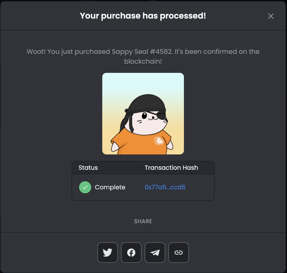 Bought my first of hopefully many <a href="/sappyseals/"></a>. Excited to be joining the Seal family.