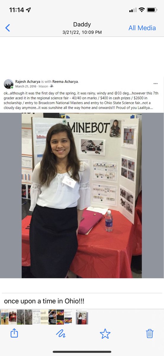 laalityaacharya's tweet photo. So 6 years ago - I went to my first competitive regional science fair!!!
That fair catapulted me to #BroadcomMASTERS, #ISEF, #JSHS, #STS and much more
Thank you to my entire scifair family - from my parents to the organizers and, of course, my lifelong nerds and best friends https://t.co/XdVBI9APTD