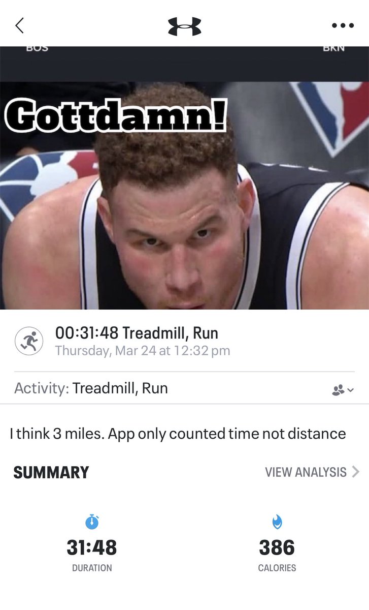 If my calculations are correct, I reached my goal of 3 miles today on the treadmill. #kneebursitis