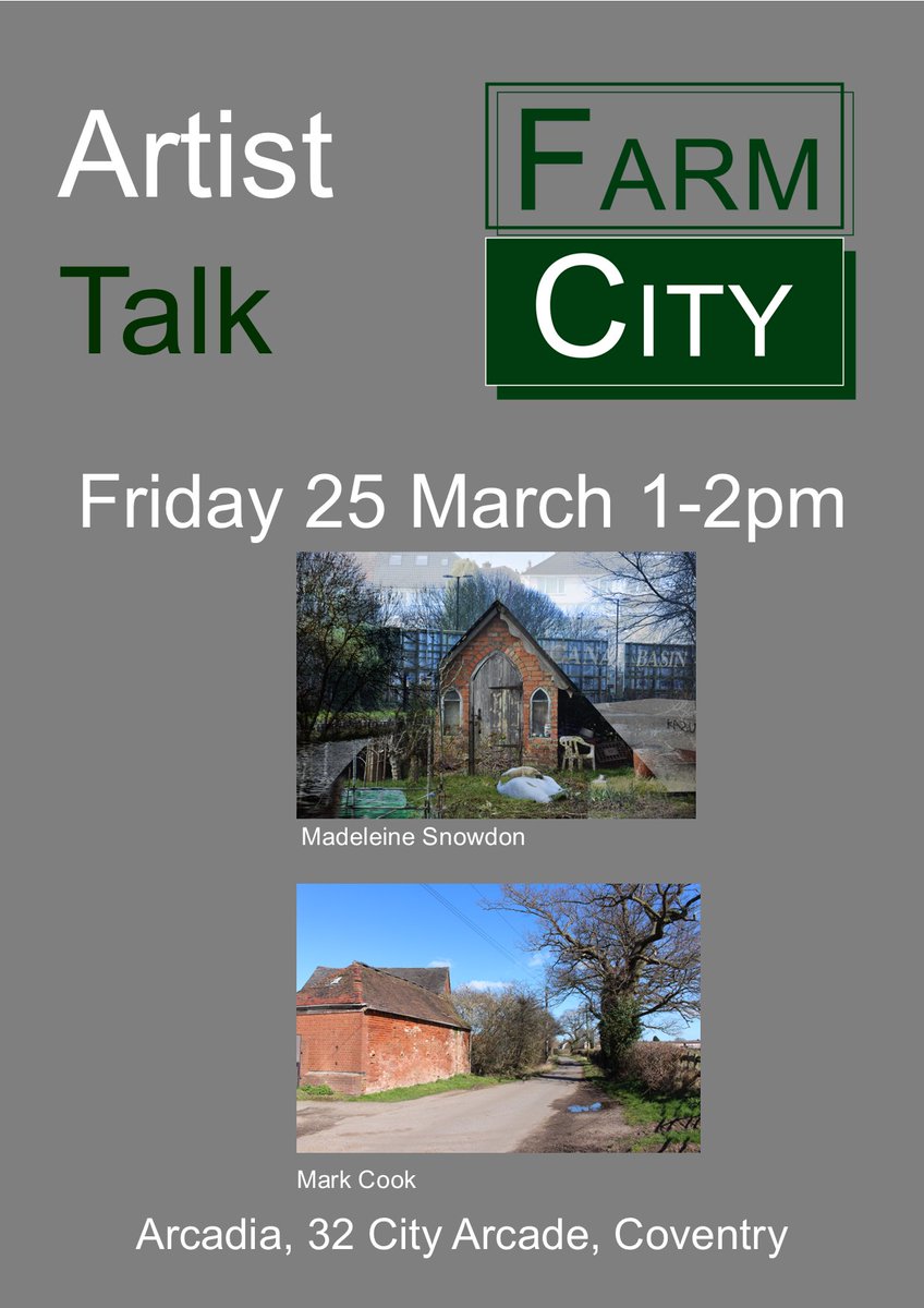 Artists Talk Friday 25 March 1-2pm
Arcadia gallery, 32 City Arcade Coventry