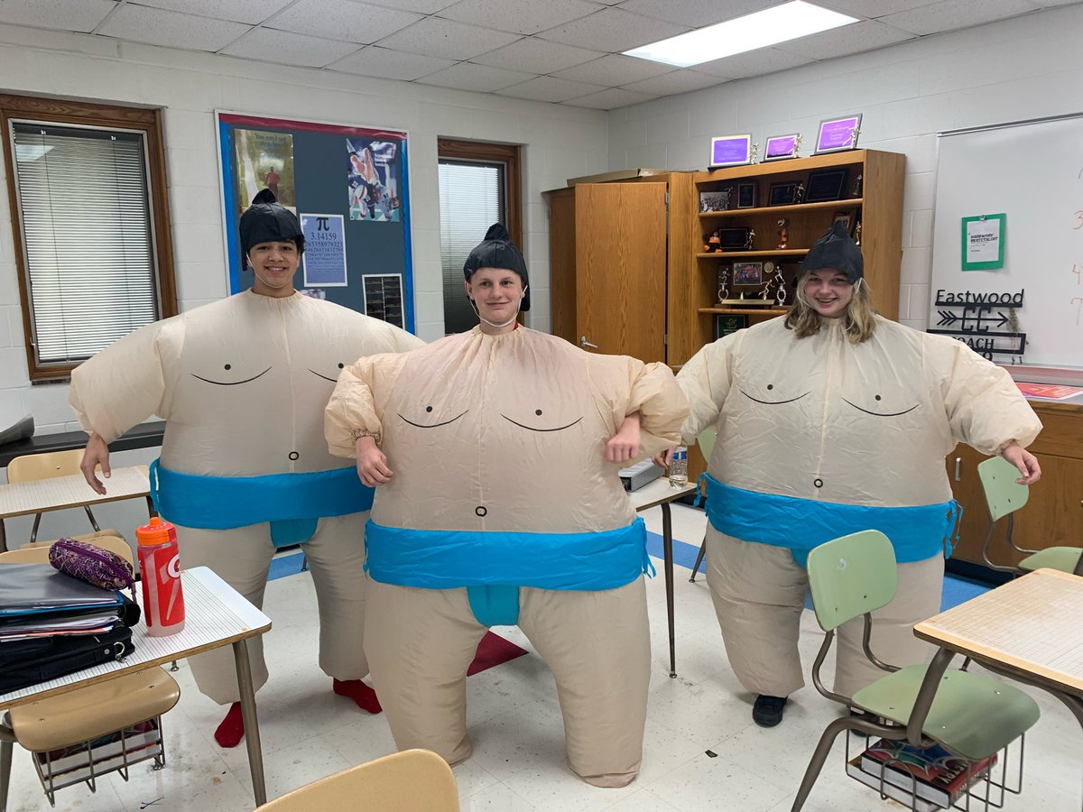 Sumo Suits are all ready for tomorrow! Cant wait to see which sibling will win at the PEP RALLY TOMORROW!