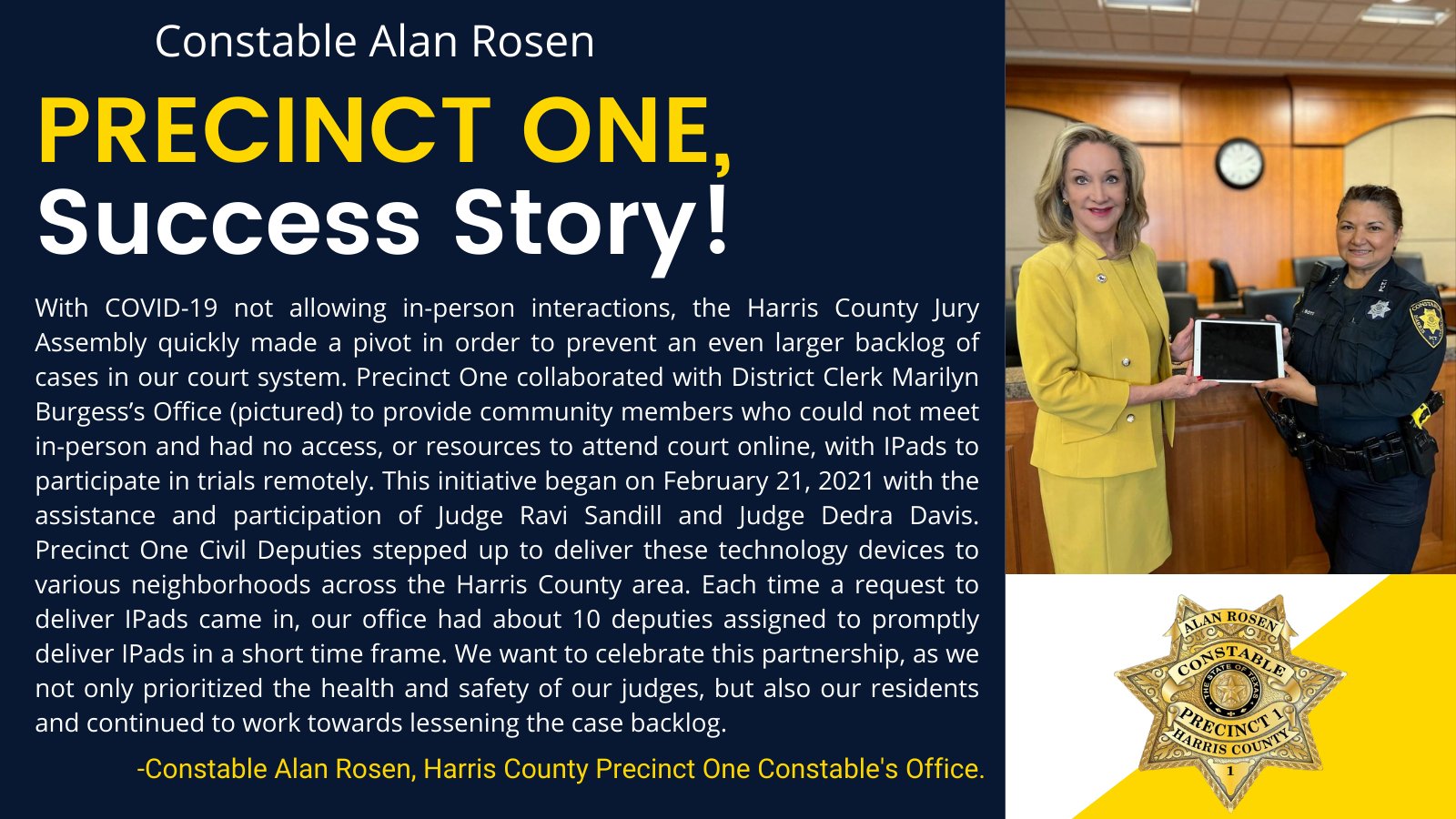 Constable Alan Rosen Harris County Pct. 1 on Twitter: 