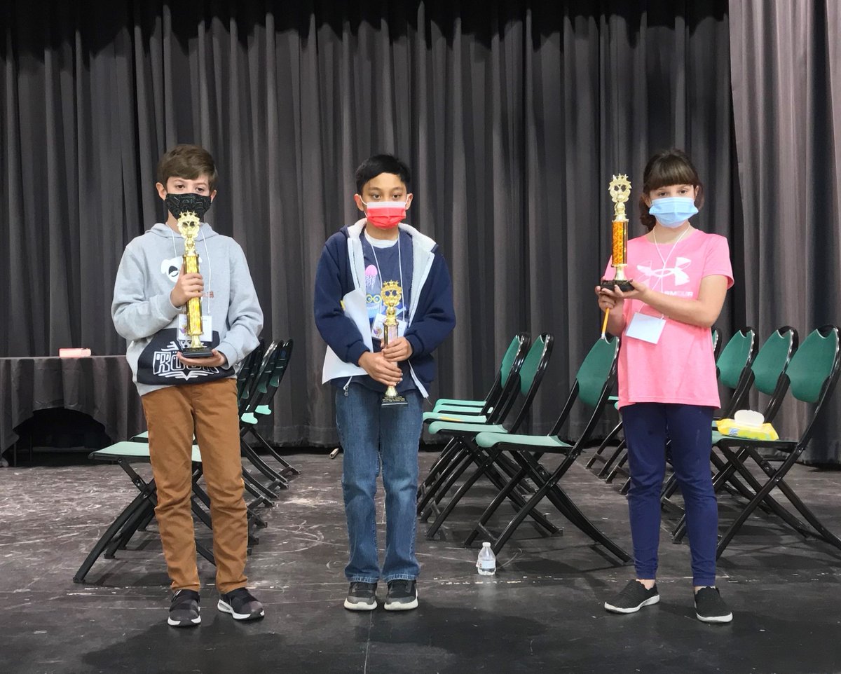 SBCOE95023's tweet photo. Congratulations to San Benito County's 4-6th grade 2022 Spelling Bee Champions! 
1st: Ayden Doerr (Rancho Santana); 2nd: Rodel Costales  (Ladd Lane); 3rd: Noelle Wentzell (AAA) 
Ayden and Rodel will represent San Benito County at the State Spelling Bee May 14! #sbcoeengages https://t.co/7fezONgWMp