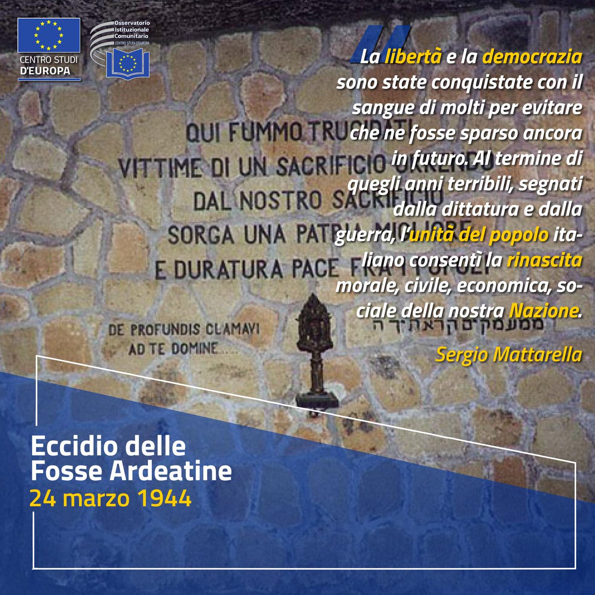 Durante la commemorazione odierna, il presidente dell'#Associazione nazionale famiglie italiane #martiri ha concluso il suo intervento con questa riflessione: "È possibile avere un'#Europa in pace; il #dialogo e la #tolleranza sono la base per una società #libera e #giusta."
