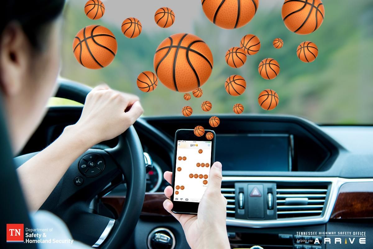 SADDTN's tweet photo. Safe driving is the only sure #MarchMadness pick! Don’t check your brackets while you’re driving! @TNHSO https://t.co/X0GSx9FBtr
