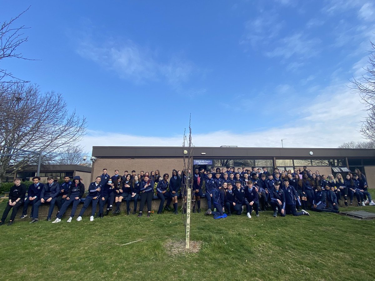 5th Year students in <a href="/OldBawnCS/">Old Bawn Community School</a> following their walk in aid of Eoghan Gorman, the friend of one of our students, who suffered a biking accident and is now paralysed. Seemed fitting that they ended their walk at the tree of hope ❤️ tinyurl.com/eoghangorman