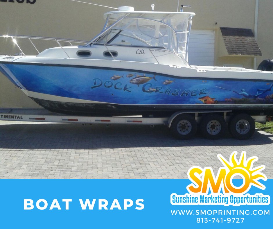 SmoPrinting's tweet photo. Boat wraps are a great way to spruce up your old vessel, show off a new one, or promote your brand, all while enjoying your day off. Consult your next project with us! 813-741-9727 ---> https://t.co/JVXbGwrZAJ

#SMO #boatwraps #promotion #businessbrand #design https://t.co/F8Dxs2iuy3
